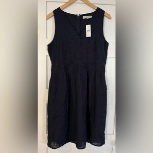 NWT LOFT Dark Blue Textured Mini Dress